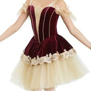 Maroon & Gold Ballet Dance Costume AM Weissman